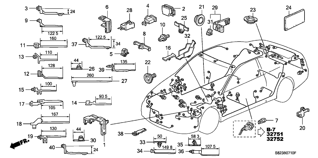 Honda 91555-ST0-003 Clip, Connector (Red)(Seal)