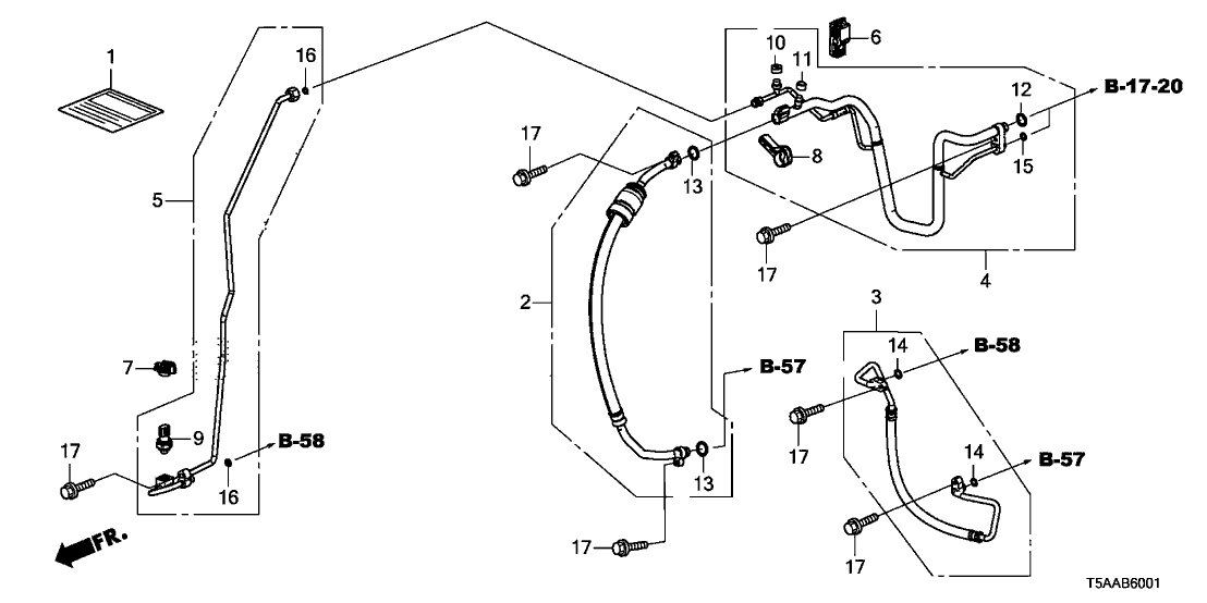 Honda 80331-T5R-A11 Pipe Complete, Aircon