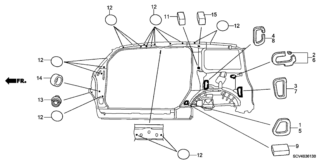 Honda 74524-SCV-A00 Seal, R. RR. Wheel Arch Hole Extension