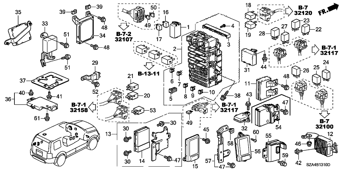 Honda 39771-SZA-A00 Bracket, HFT Unit