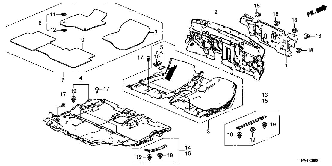 Honda 83302-TPG-A51ZA CARPET, RR- *NH900L*