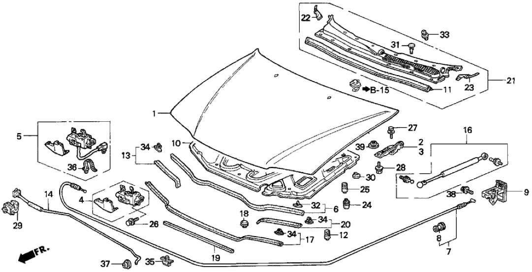 Honda 74141-SV7-A00 Insulator, Hood