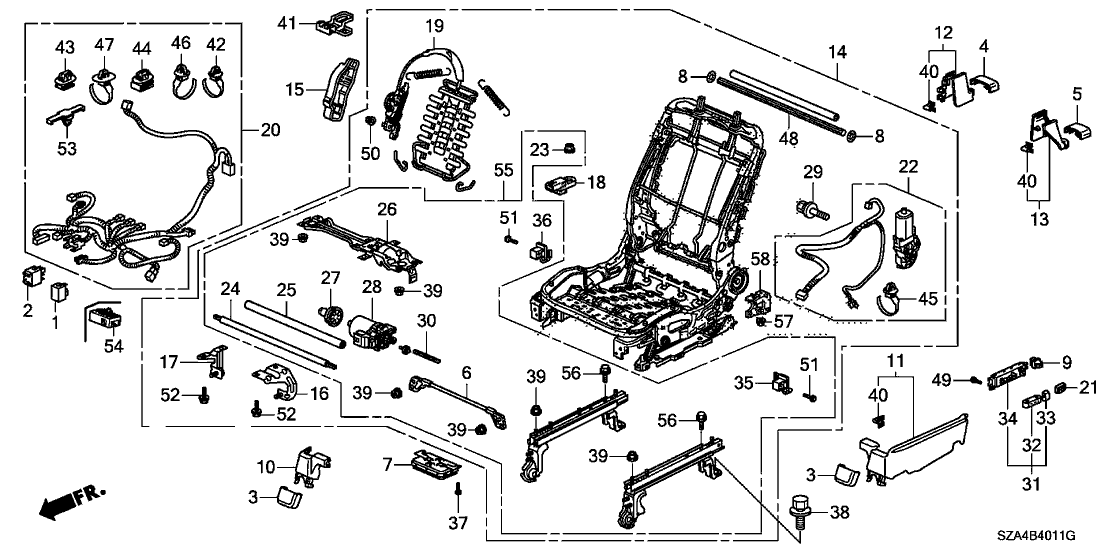 Honda 81526-SZA-B41 Frame, L. FR. Seat