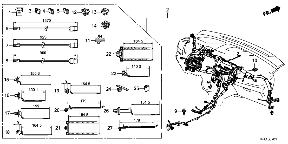 Honda 32117-TPG-A40 WIRE HARN INST