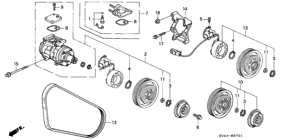 Honda 06388-P0B-505RM Compressor