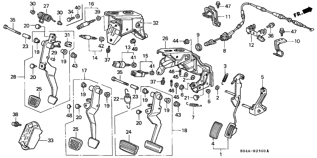 Honda 17800-S04-000 Pedal, Accelerator