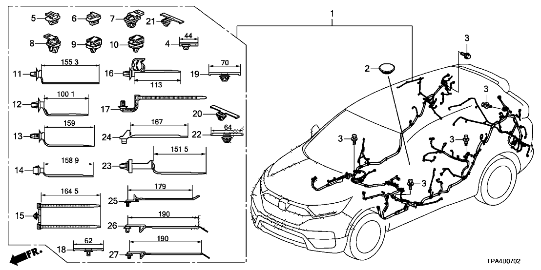 Honda 32107-TPG-A40 WIRE HARN FLOOR