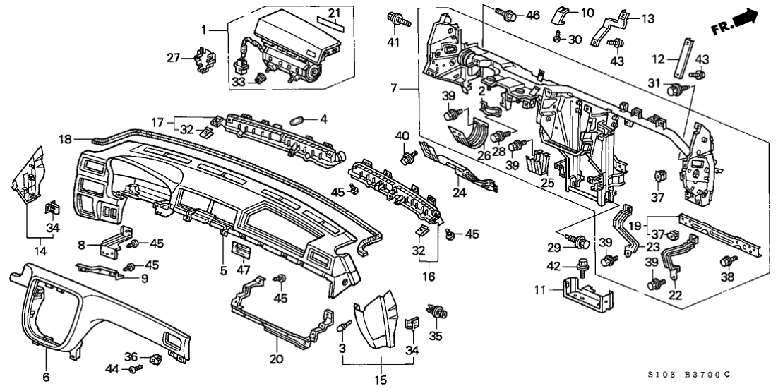 Honda 77115-S10-A01ZZ Bracket, Driver Duct