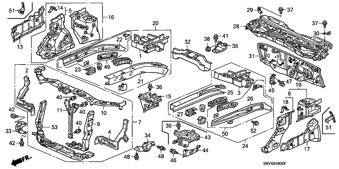 Honda 04615-S3V-A00ZZ Extension Set, L. FR. Side