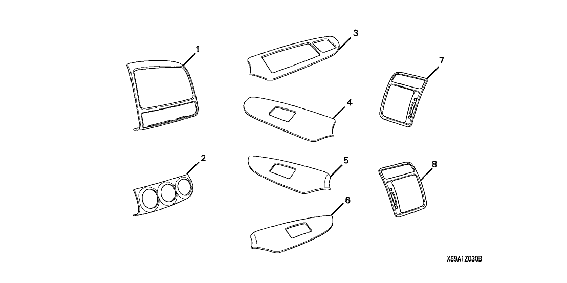 Honda 08Z03-S9A-10002 Panel, Heater Control