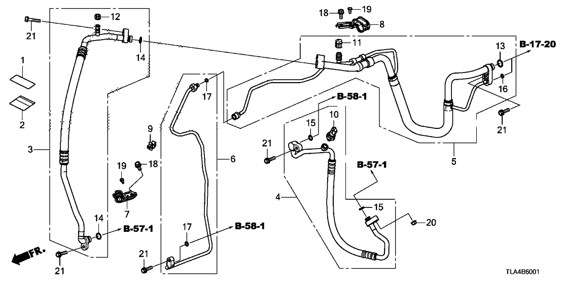 Honda 80364-TLC-A00 Clamp, Air Conditioner Pipe