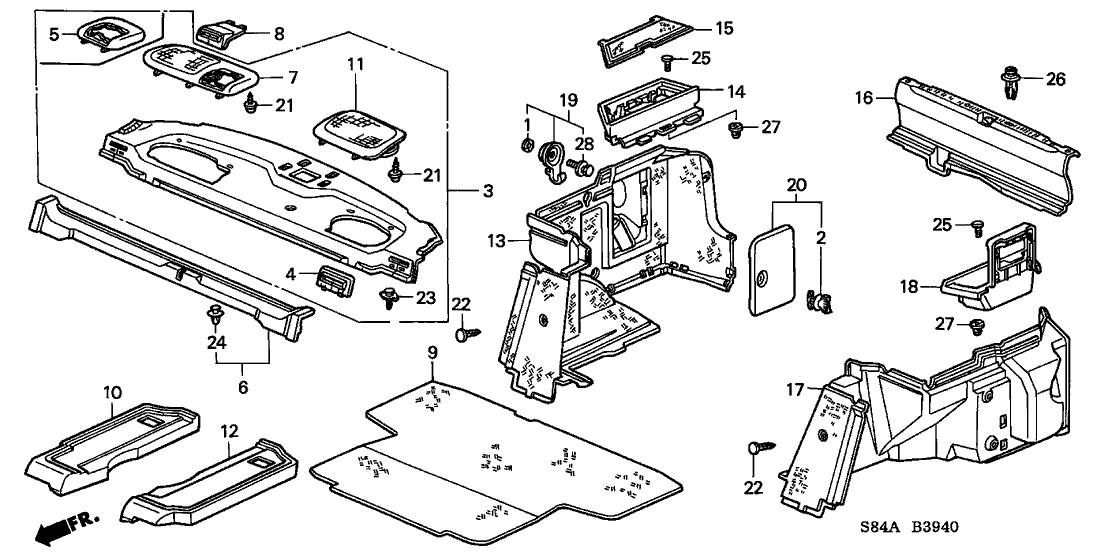 84500-S84-A30ZC Honda Tray Assy., RR. *YR169L* (MILD BEIGE)