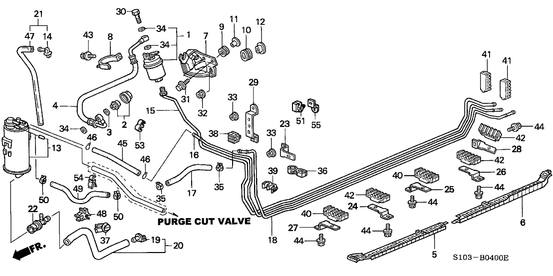 Honda 17723-S10-A01 Hose, Pressure Regulator Return