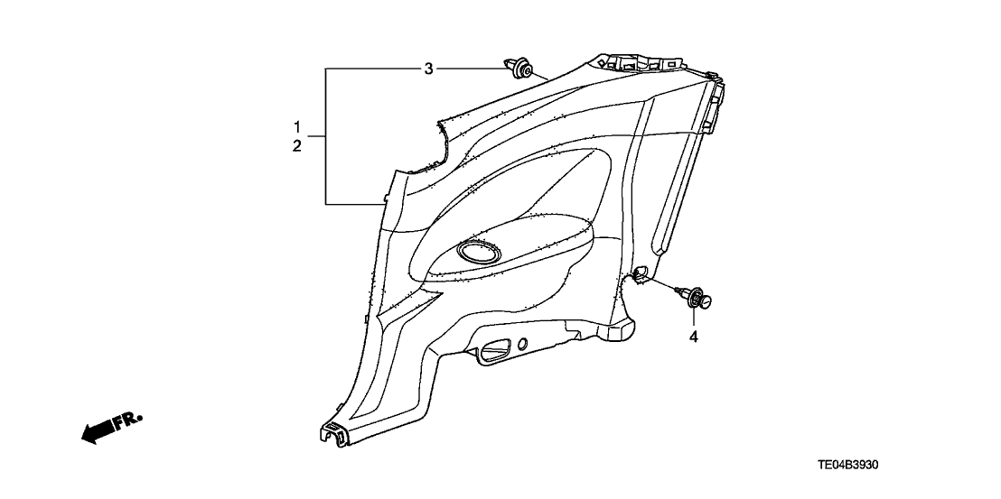 Honda 83730-TE0-A03ZB Lining Assy., R. RR. Side *YR327L* (PEARL IVORY)