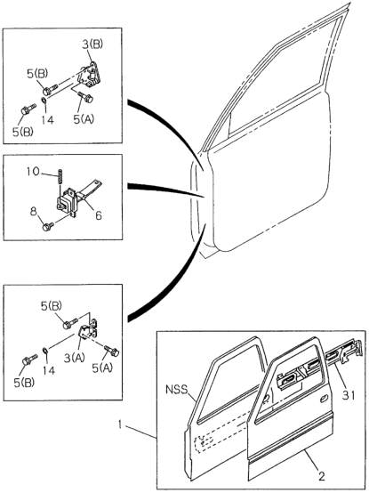 Honda 8-94449-356-5 Panel, FR. Door