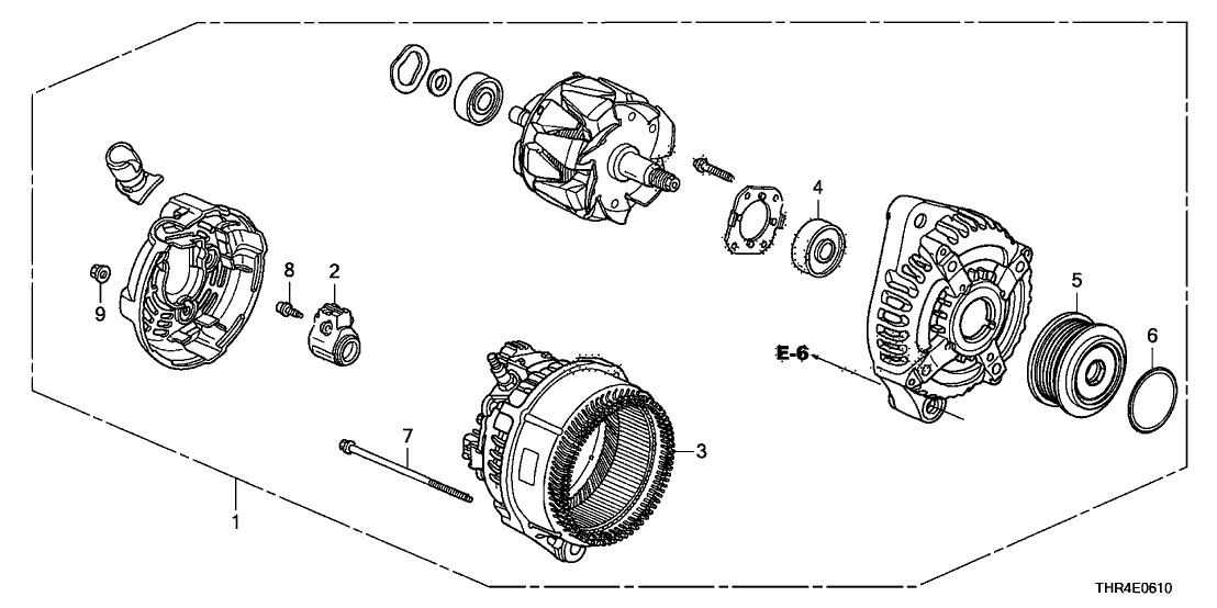 Honda 31108-R9P-A01 Frame Assembly, Rear Stator