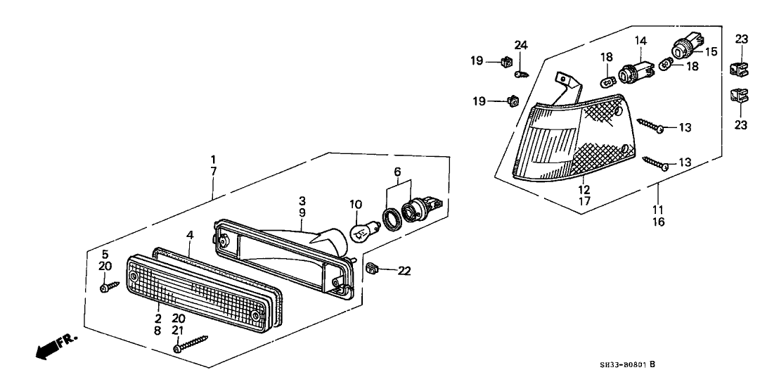 Honda 34301-SH3-A02 Lens, Passenger Side