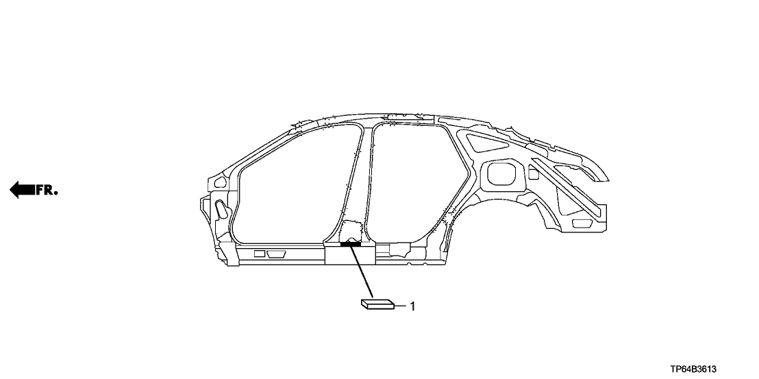 Honda 91616-TP6-A00 Block, Center Pillar (Lower) (Inner)