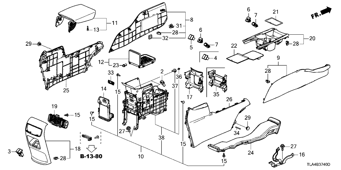 Honda 83472-TLA-A51 CUSHION, CLIP