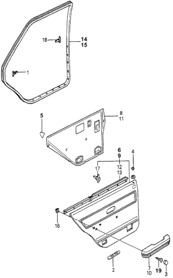 Honda 76880-688-003 Weatherstrip, R. RR. Door