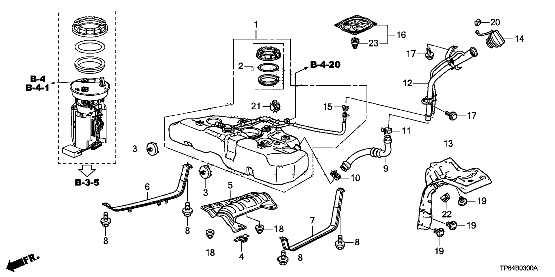 Honda 91599-TP6-A01 Clip, Fuel Filler Cover