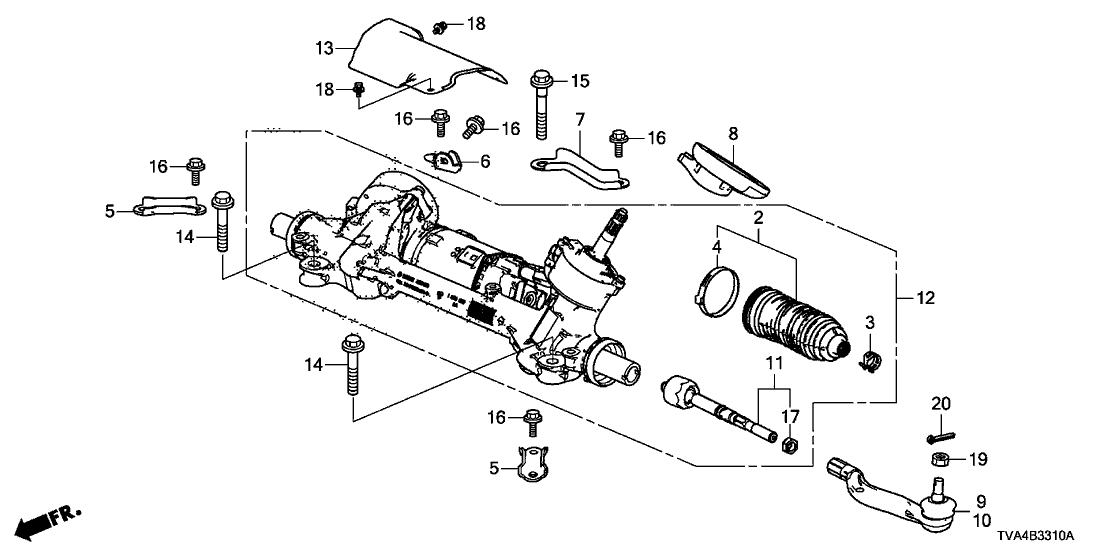 Honda 53621-TVC-A31 RACK, POWER STEERING