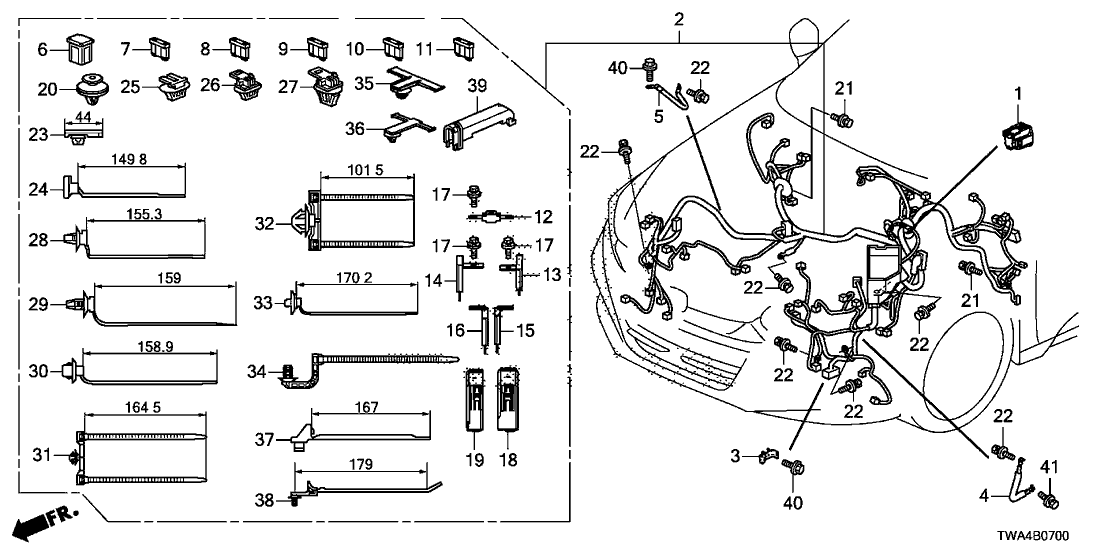 Honda 32610-TWA-A00 Cable, Sub-Ground