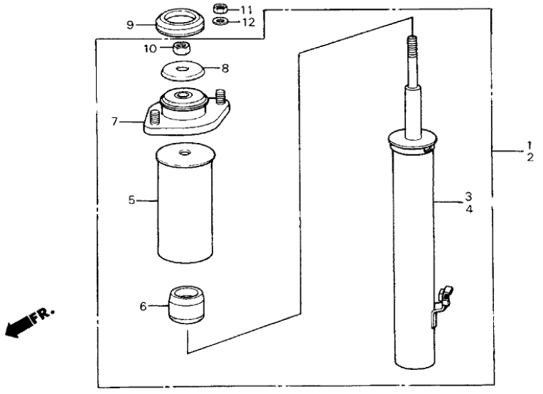 Honda 51605-SB2-024 Shock Absorber Unit, Right Front (Showa)