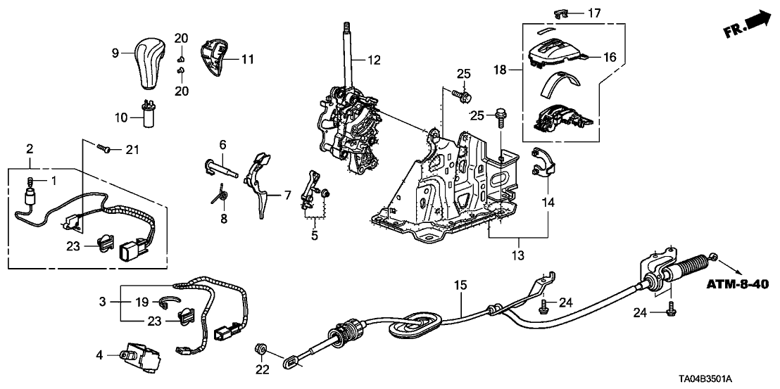 Honda 54201-TA0-000 Bracket, Select Lever