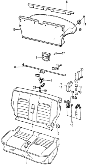 Honda 78151-671-305ZB Cover, RR. Back Trim *YR37L* (GOLD)