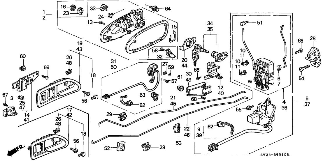 Honda 72130-SV4-A01 Protector, R. Door Cylinder