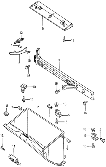 Honda 66430-692-000 Striker, Glove Box