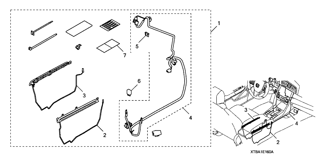 Honda 08E16-TBA-1003A HARNESS, ILLUMINATED ARMREST