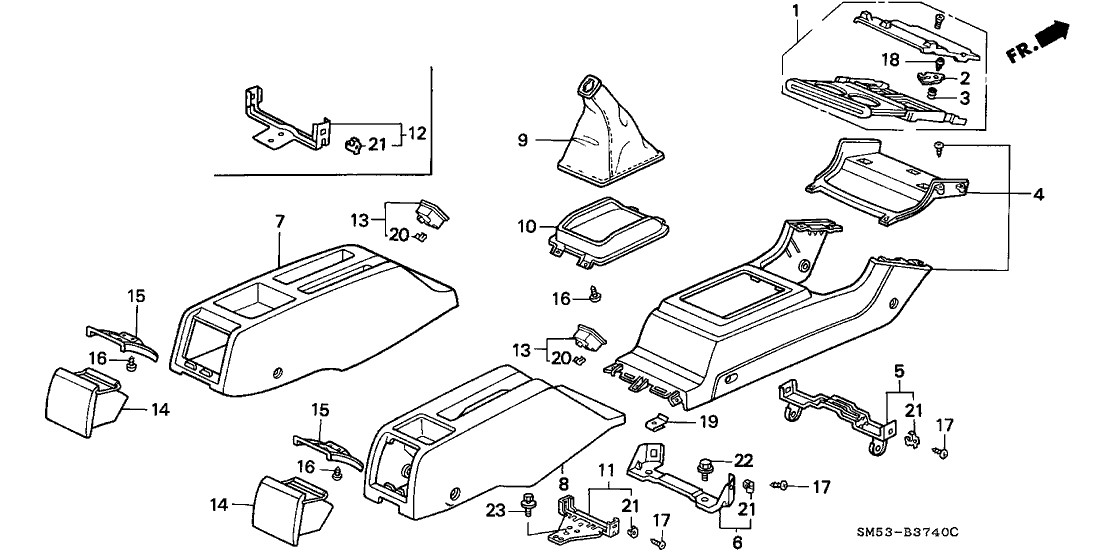 Honda 77296-SM4-000 Bracket, FR. Console (A)