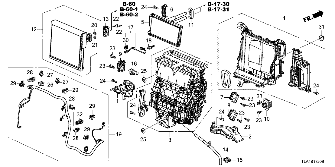 Honda 80210-THA-H01 Evaporator Sub-Assembly