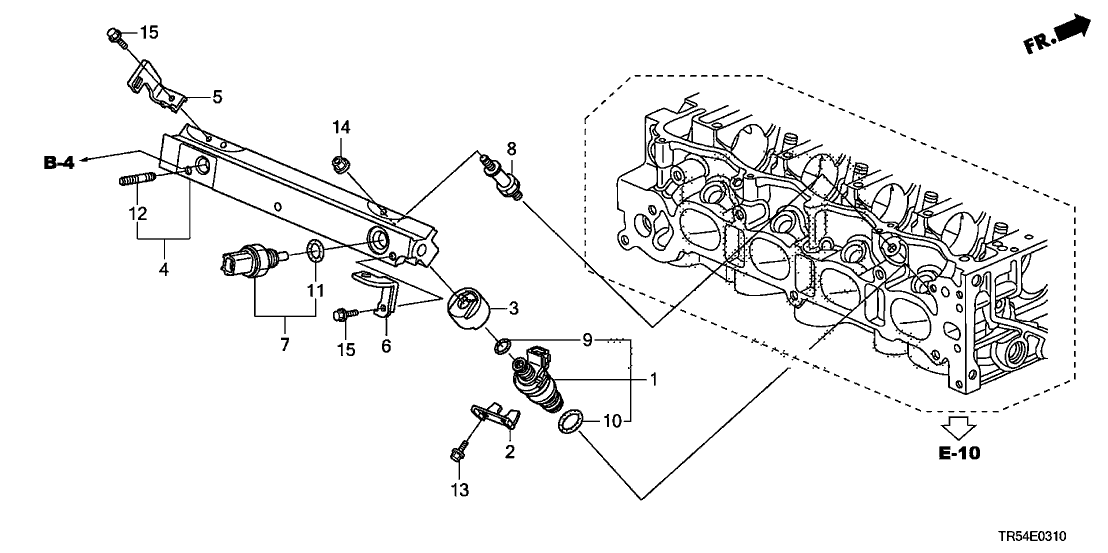 Honda 16451-RNE-A00 Clip, Injector