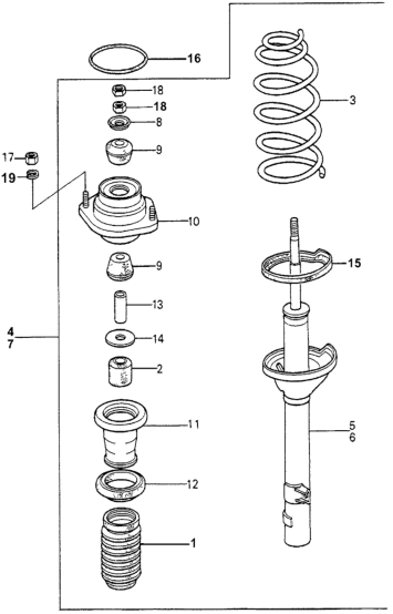 Honda 52610-689-024 Shock Absorber Assembly, Right Rear