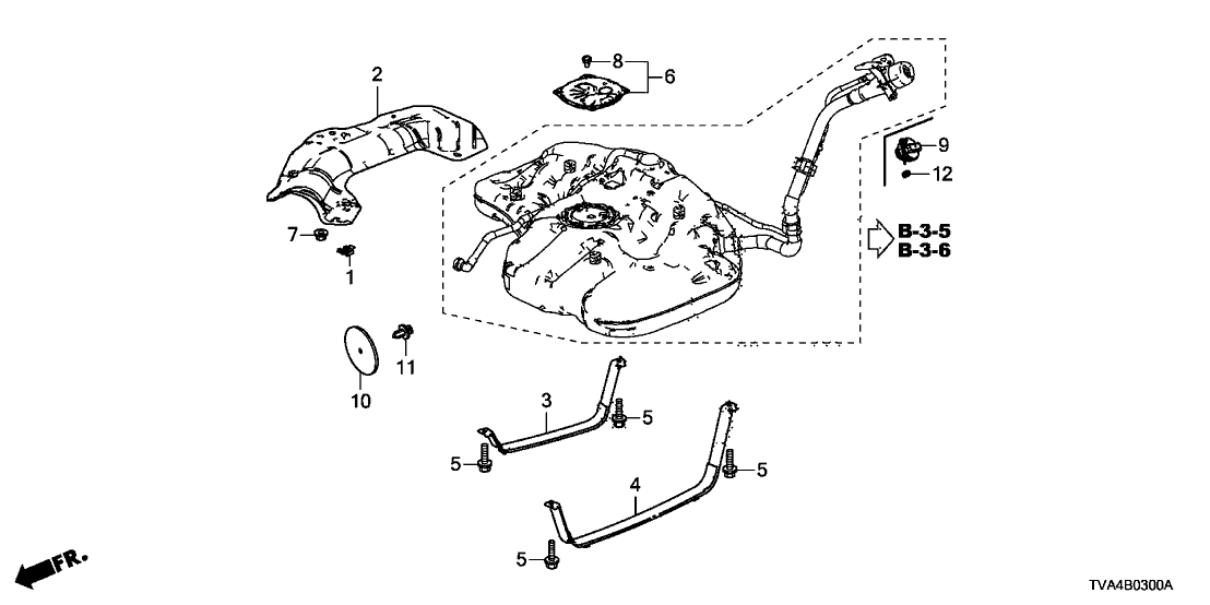 Honda 74672-TVA-A00 Cover, Fuel Tank Stopper