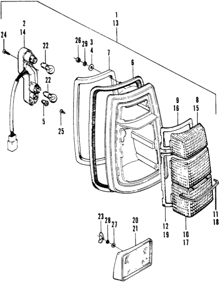 Honda 33501-634-672 Housing, R. Taillight