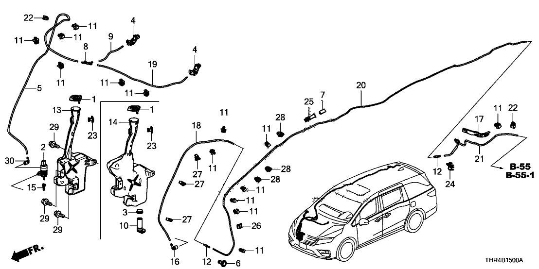 Honda 76822-THR-A01 Clip, Washer Tube Tape