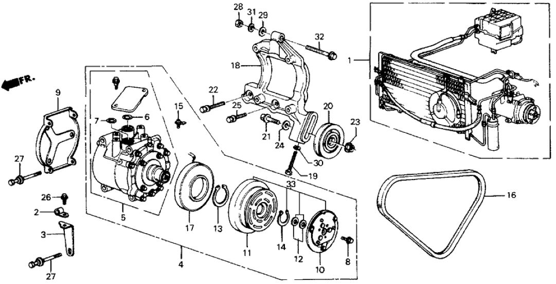 Honda 38800-PE1-702 Compressor Assy. (Tr-70) (Sanden)