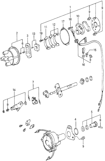 Honda 30127-PB2-691 Shaft Set, Rotor