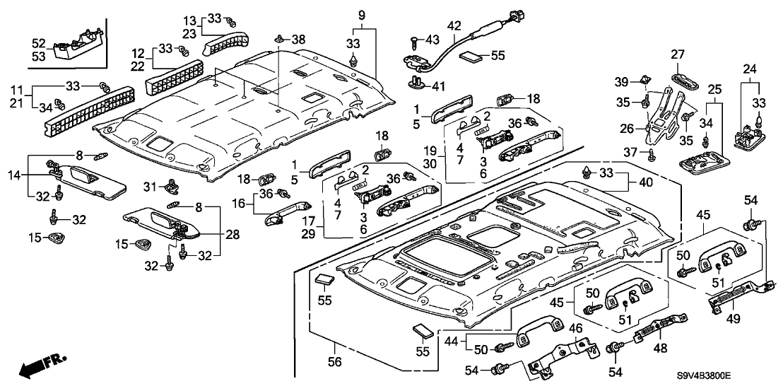 Honda 83200-S9V-A00ZA Lining Assy., Roof *G50L* (LIGHT FERN)