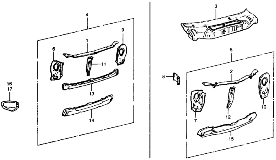 Honda 60810-634-676Z Bulkhead, Front