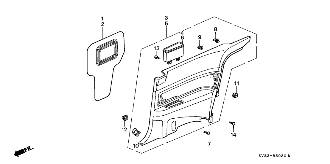 Honda 83730-SV2-A51ZD Lining, R. Side *Y18L* (SILKY IVORY)