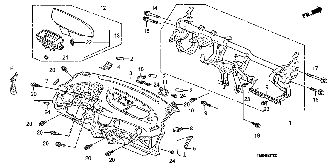 Honda 77630-TM8-A12ZA Outlet Assy. (Outer) *NH167L* (GRAPHITE BLACK)