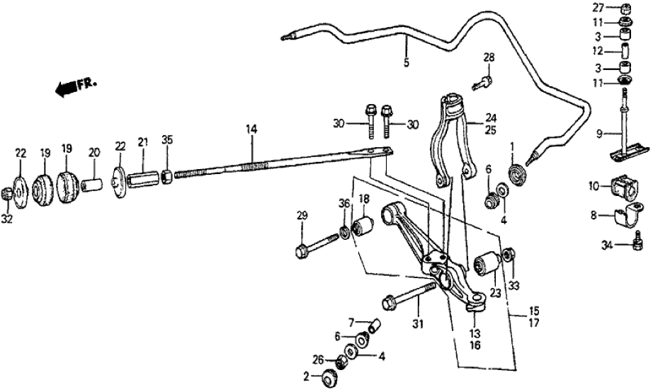 Honda 51322-SB0-000 Collar, FR. Stabilizer Rod Bush