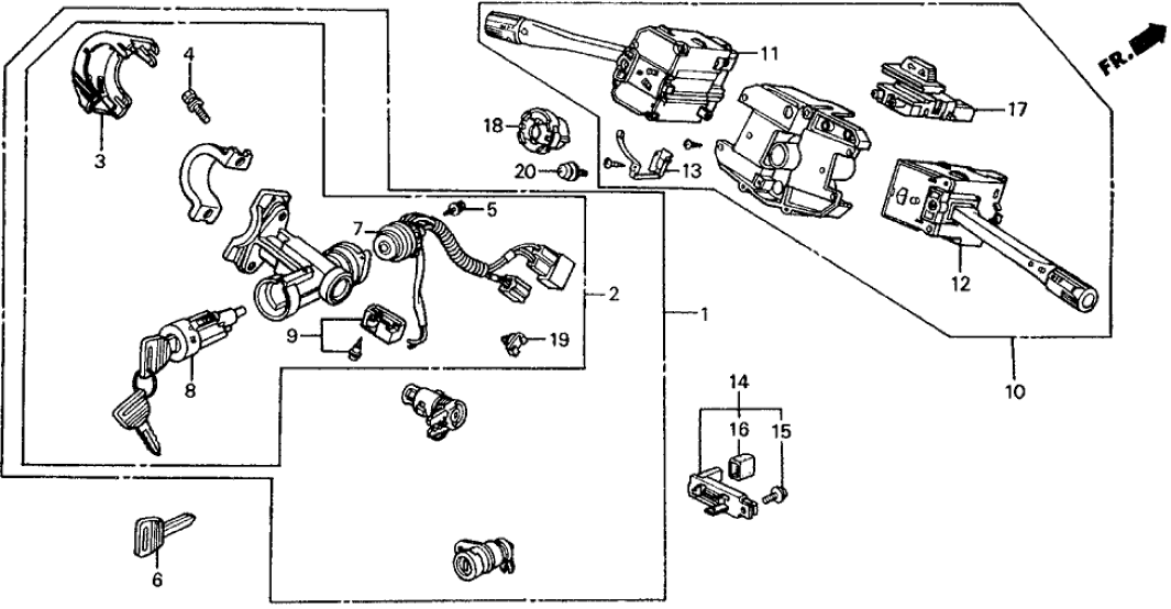 Honda 35100-SH5-A11 Lock Assy., Steering