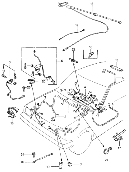 Honda 32100-SA0-664 Wire Harness, Cabin