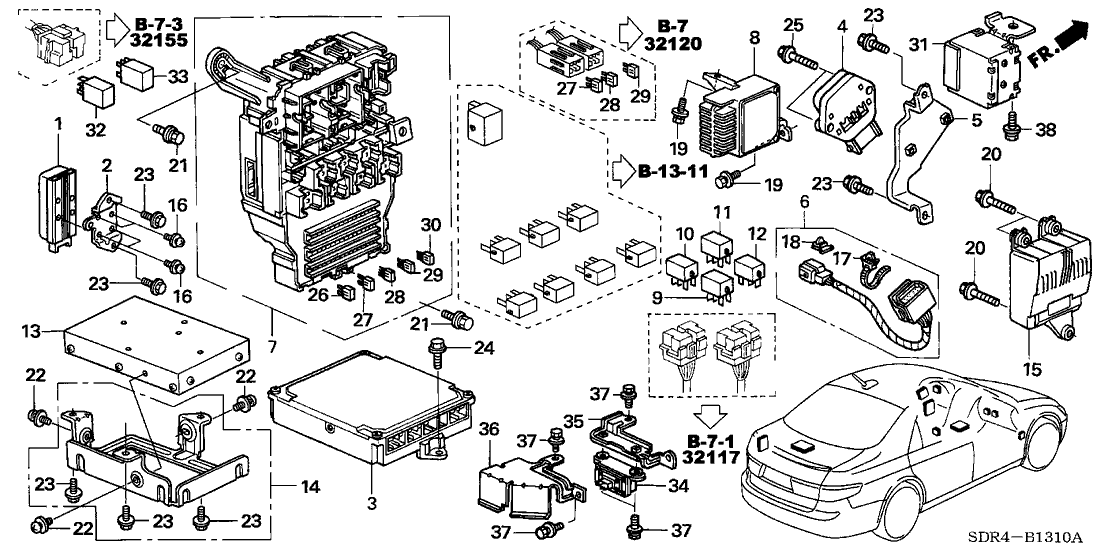 Honda 37721-RCJ-A00 Bracket, Fuel Pump Control Unit